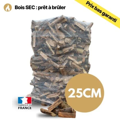 Bois de chauffage 25 cm ballot sur palette 2 m³ – 2,6 stères
